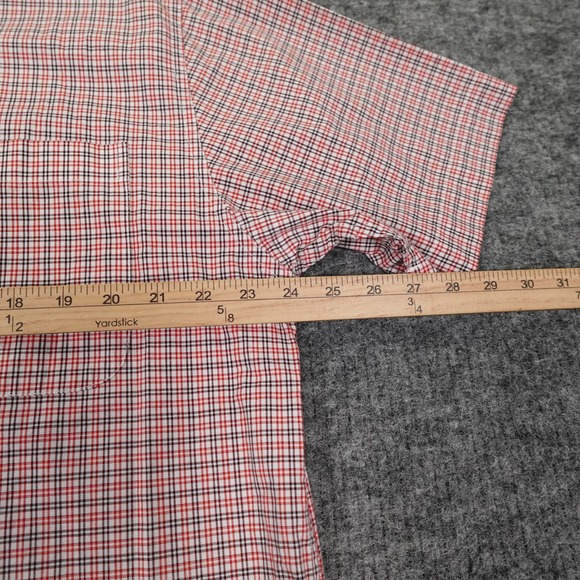 Cinch Shirt Mens Medium Red Black Plaid Button Up Short Sleeve Western Cowboy - Picture 9 of 10
